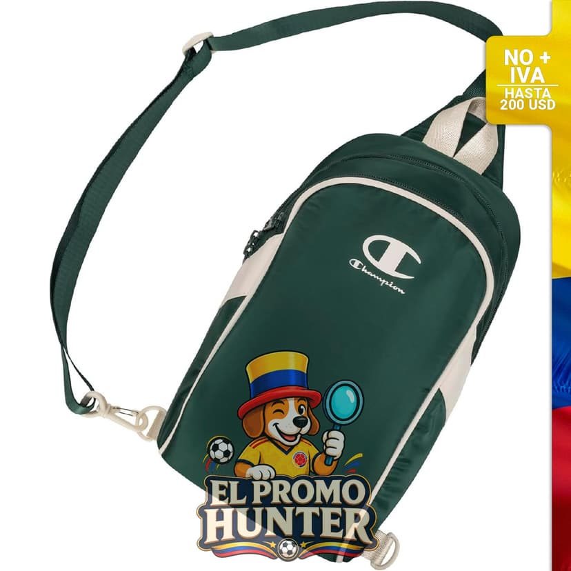 Bolso bandolera convertible Champion Oracle con correa ajustable, color verde Forest Peak, talla única.