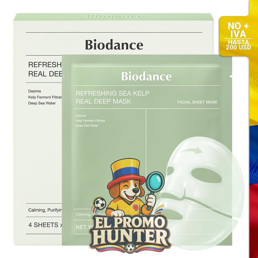 Mascarilla de hidrogel con algas, paquete de 4 unidades.