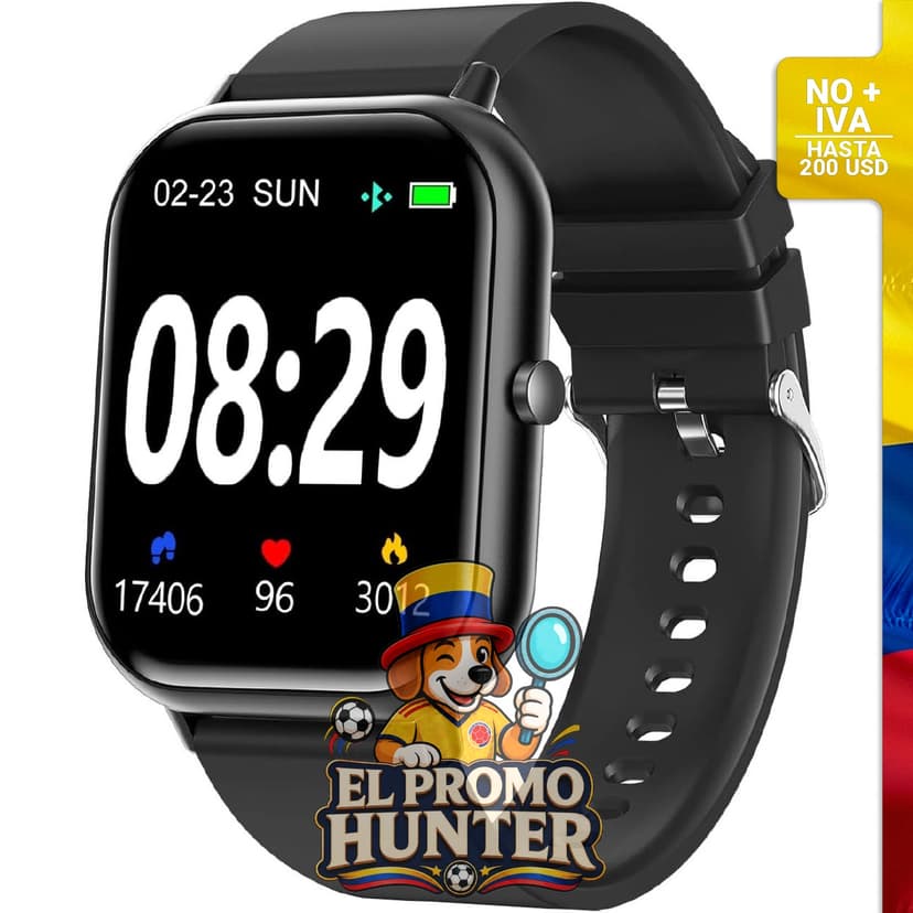 Smartwatch con funciones de seguimiento de actividad y notificaciones.