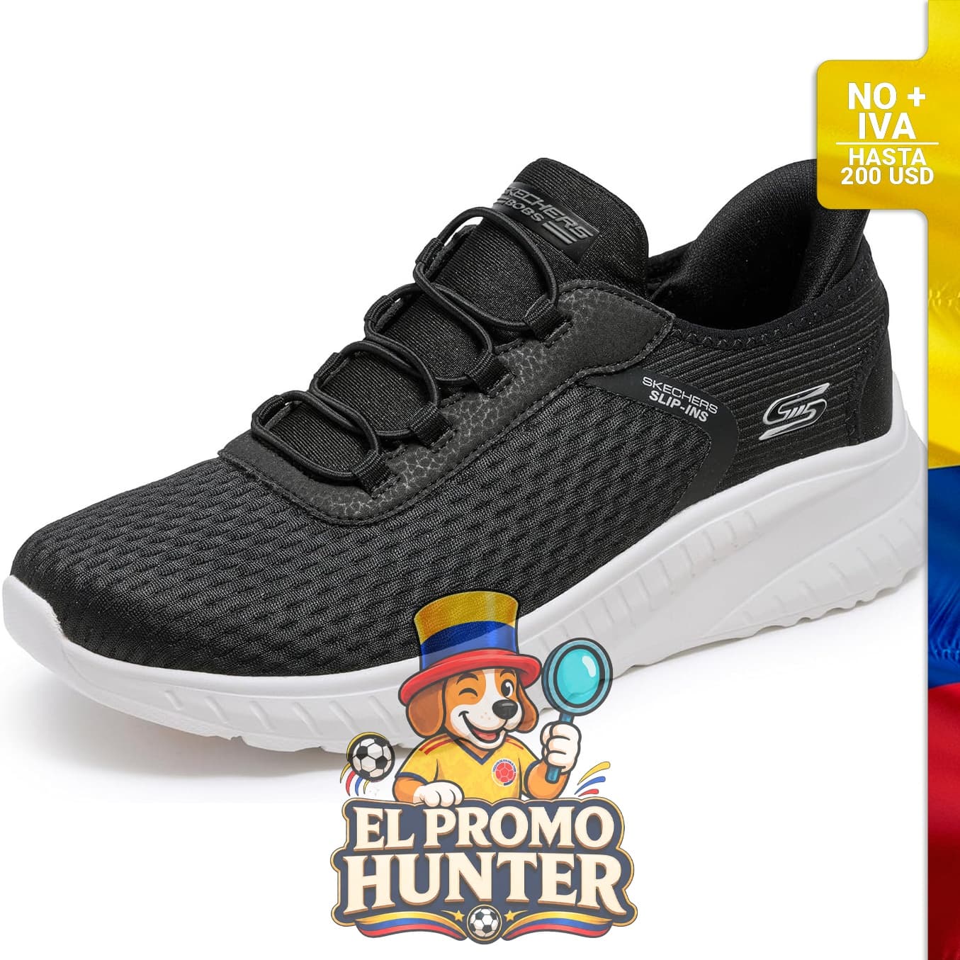 Tenis Skechers sin cordones para mujer, diseño práctico y cómodo.