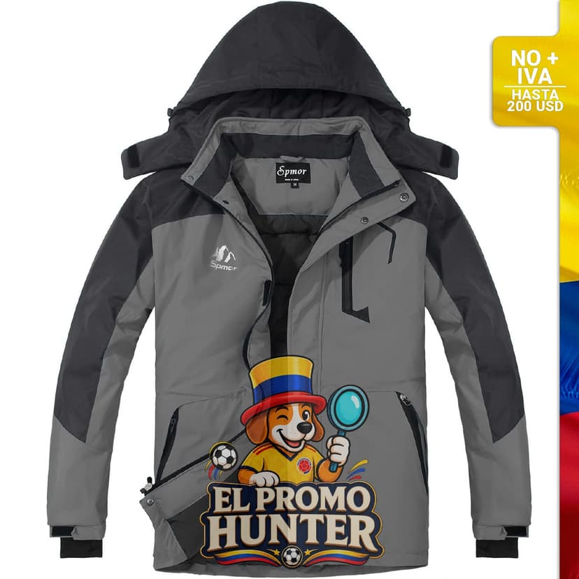 Chaqueta de esquí impermeable Spmor para mujer, ligera y cálida, color gris claro.