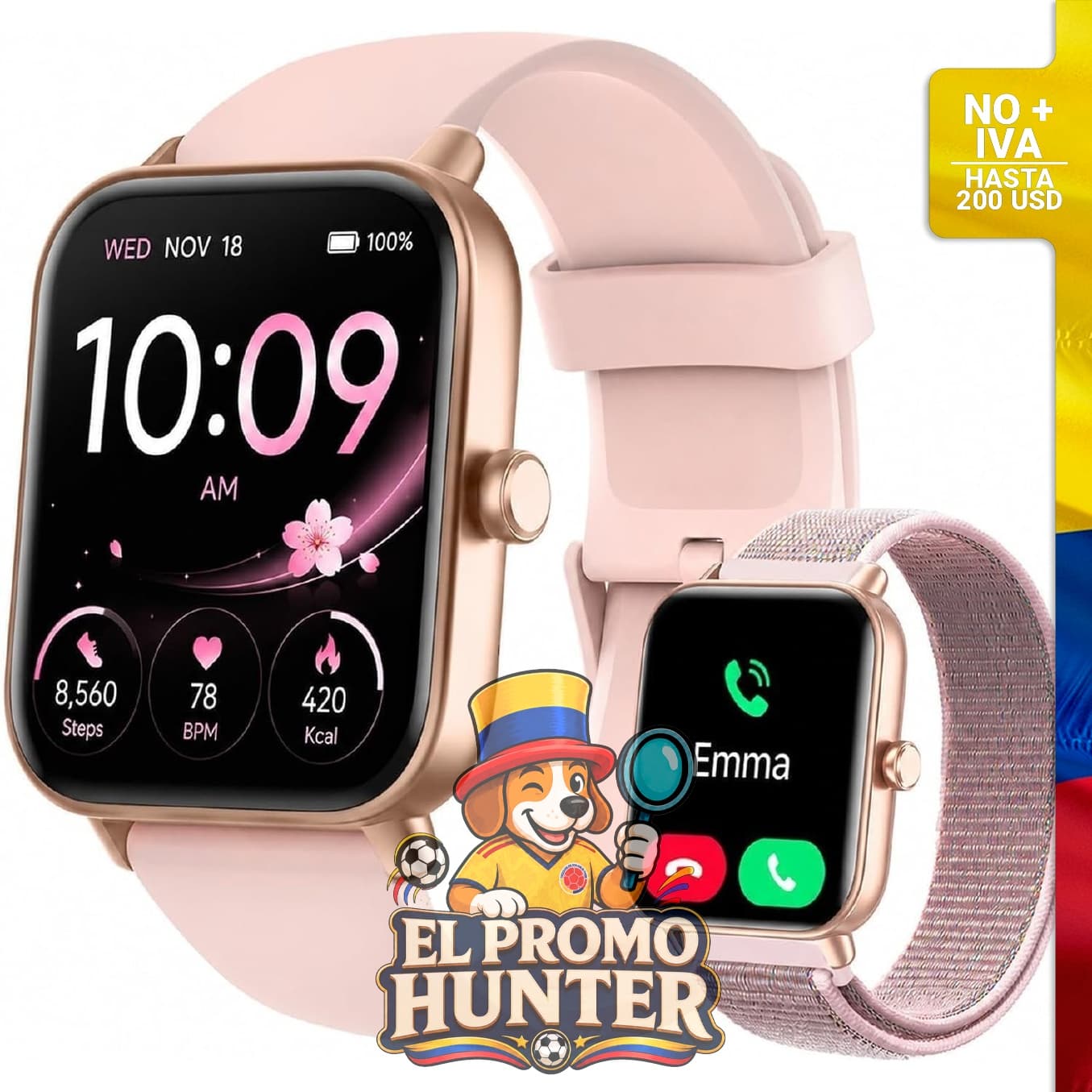 Reloj inteligente Quican para mujeres con conectividad Bluetooth, monitoreo de salud y más de 120 modos deportivos.