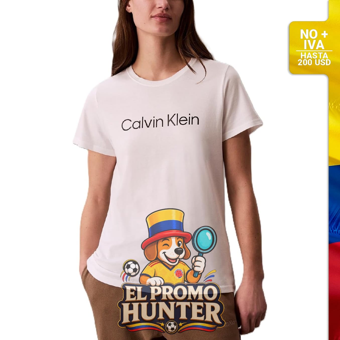 Camiseta de mujer Calvin Klein, confeccionada en modal de algodón.