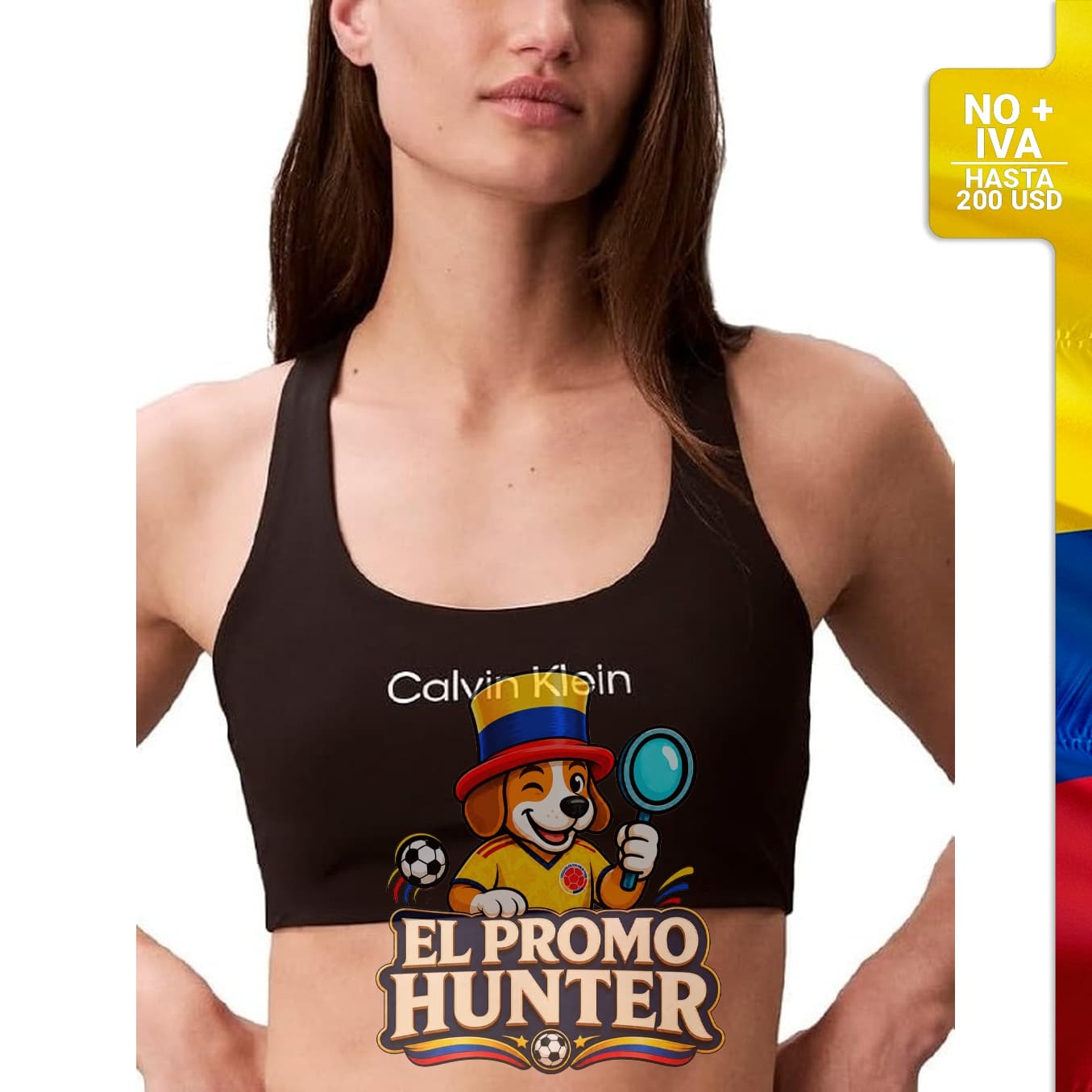 Sujetador deportivo de impacto medio Calvin Klein con logotipo, diseñado para mujer.