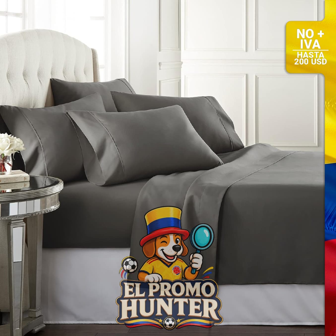 Juego de sábanas Danjor Linens Cal King con 4 fundas de almohada.