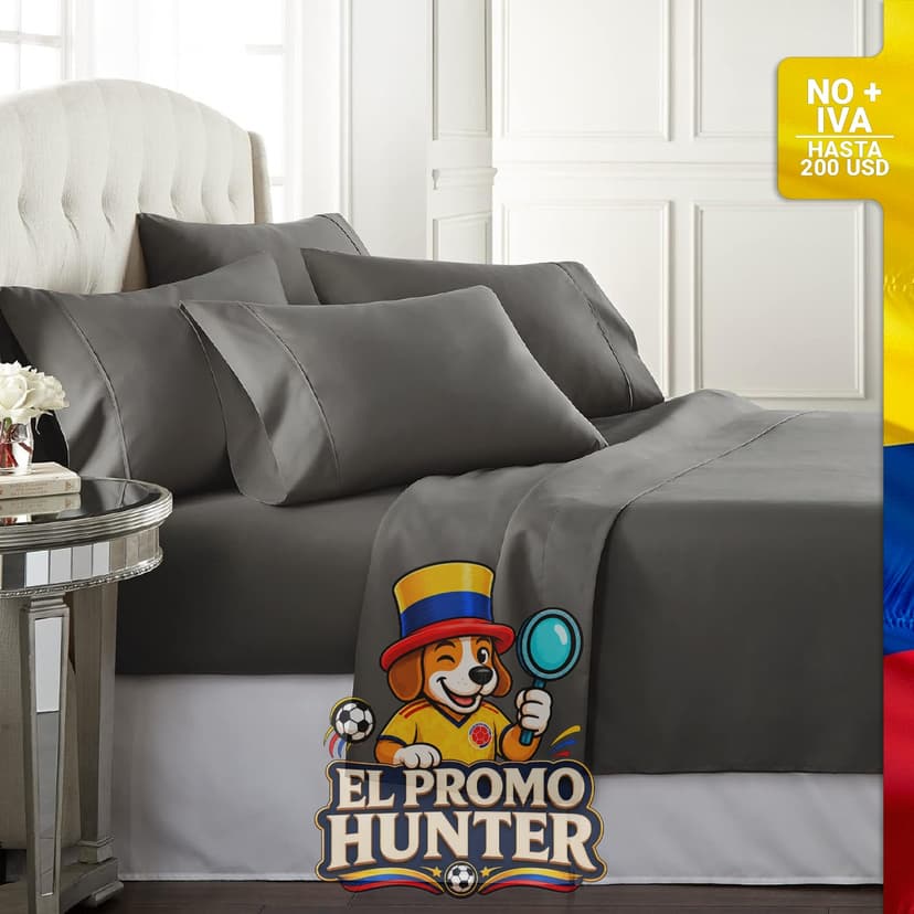 Juego de sábanas Danjor Linens Cal King con 4 fundas de almohada.