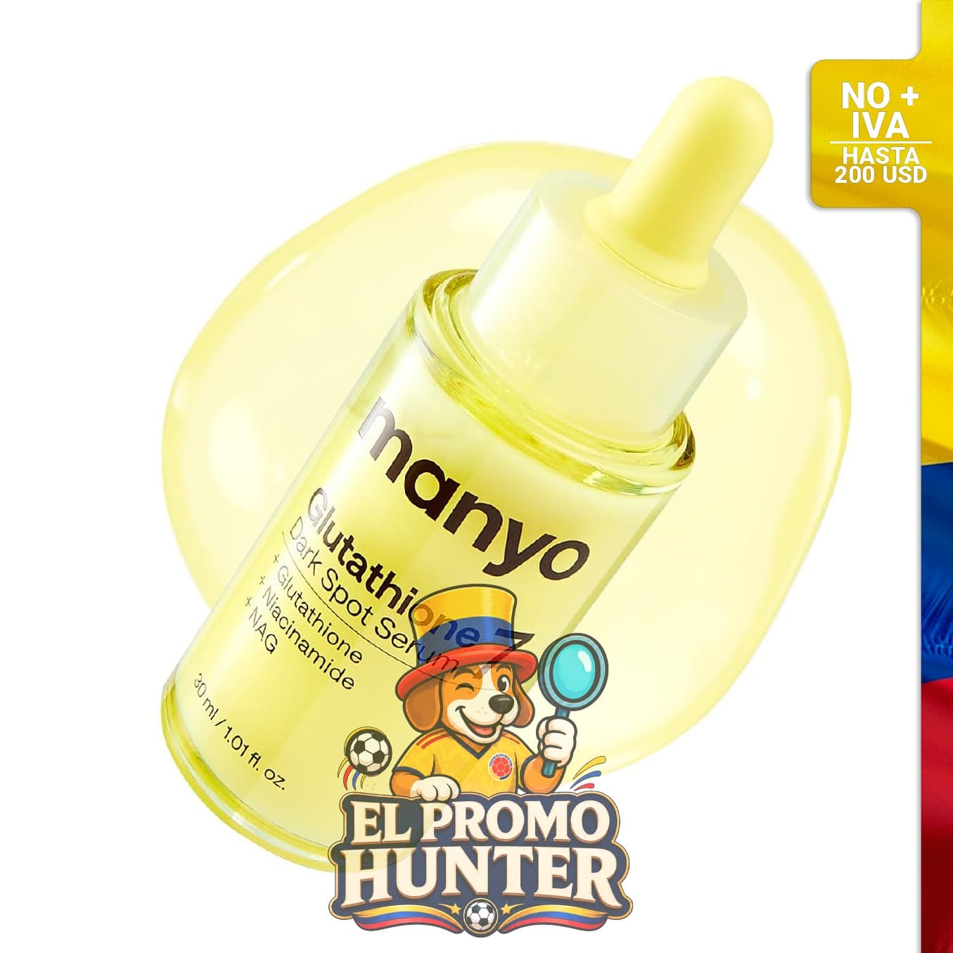 Suero de glutatión y niacinamida para el cuidado de la piel, 30 ml.