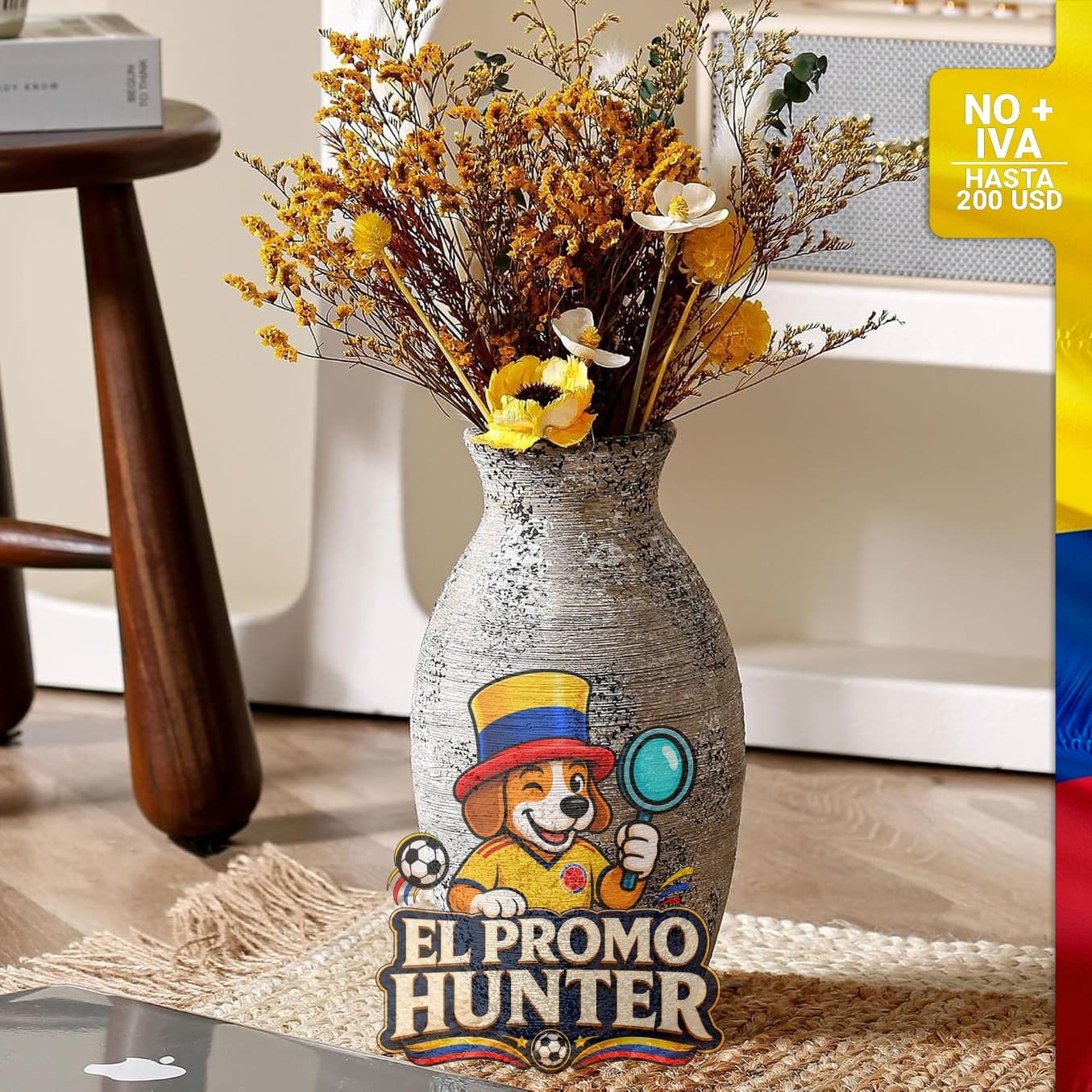 Jarrón de cerámica blanca roto de 27" (69 cm) de altura, decorativo para el hogar.