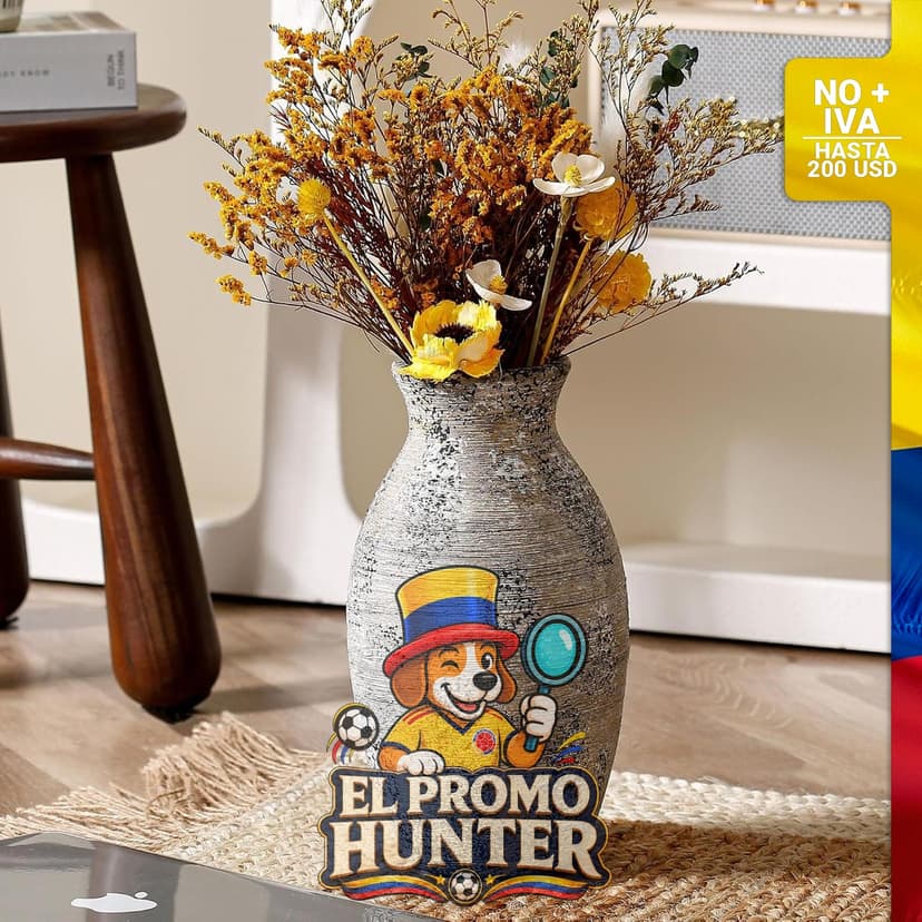 Jarrón de cerámica blanca roto de 27" (69 cm) de altura, decorativo para el hogar.