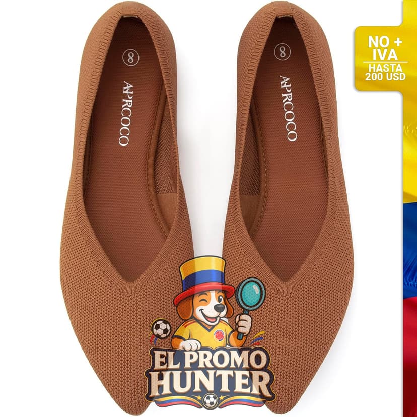 Zapatos planos de punto con punta de ballet para mujer, ligeros y lavables.