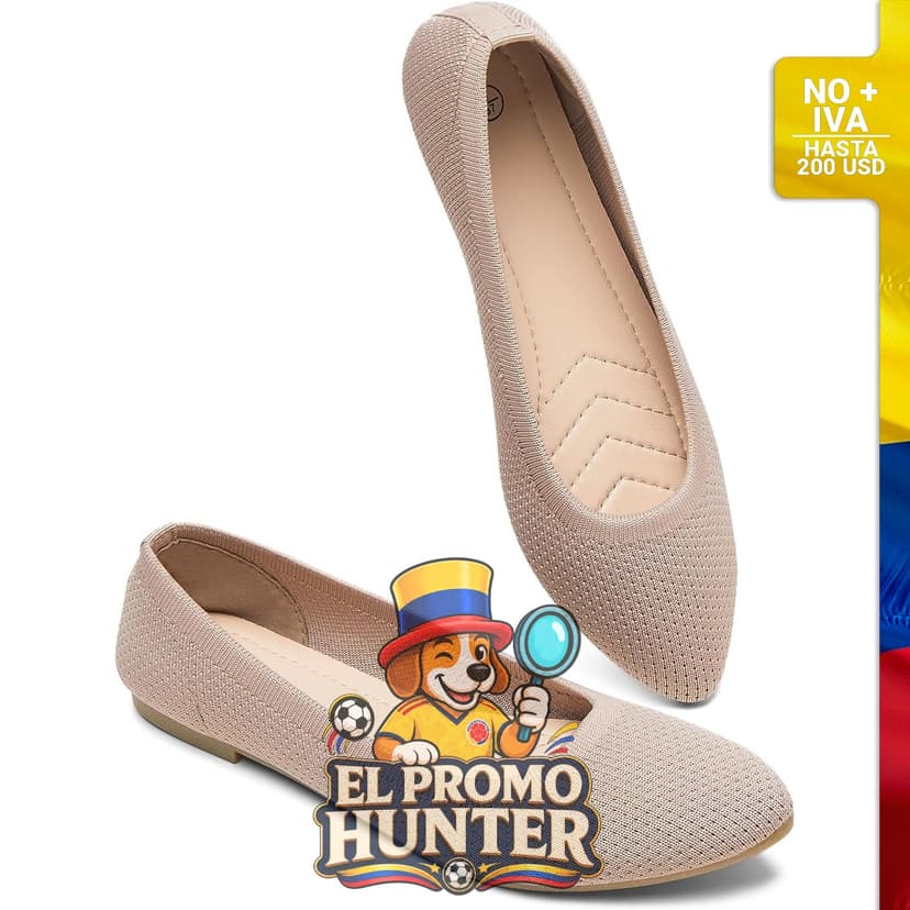 Zapatos planos de malla para mujer, modelo puntiagudo, color negro, con espuma viscoelástica.