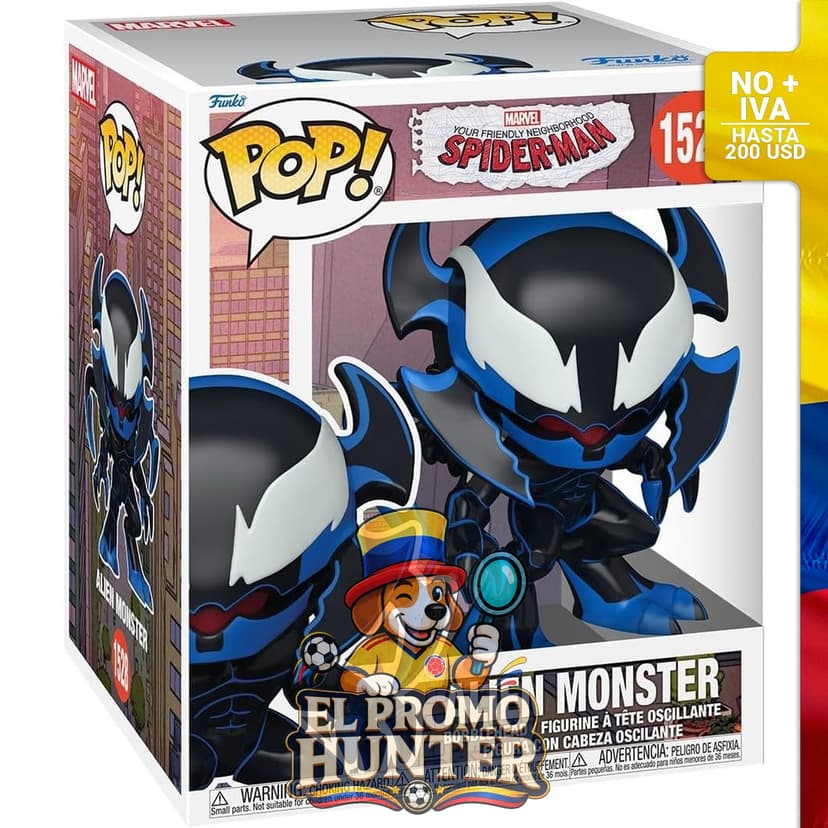 Funko Pop! Super: Amigable Barrio Spider-Man - Monstruo Alien, figura coleccionable de vinilo.
