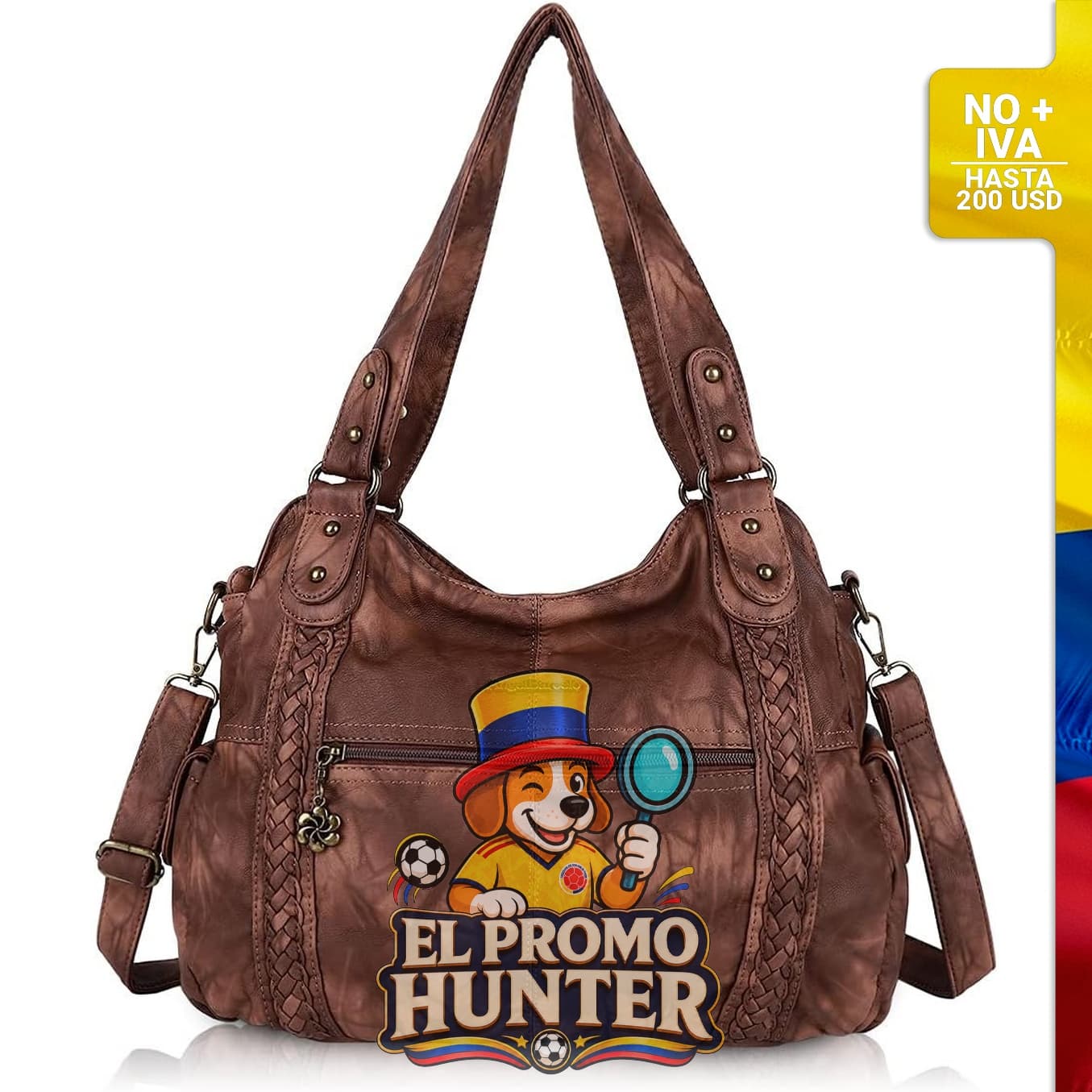 Bolso de hombro cruzado y mano de cuero sintético suave para mujer.