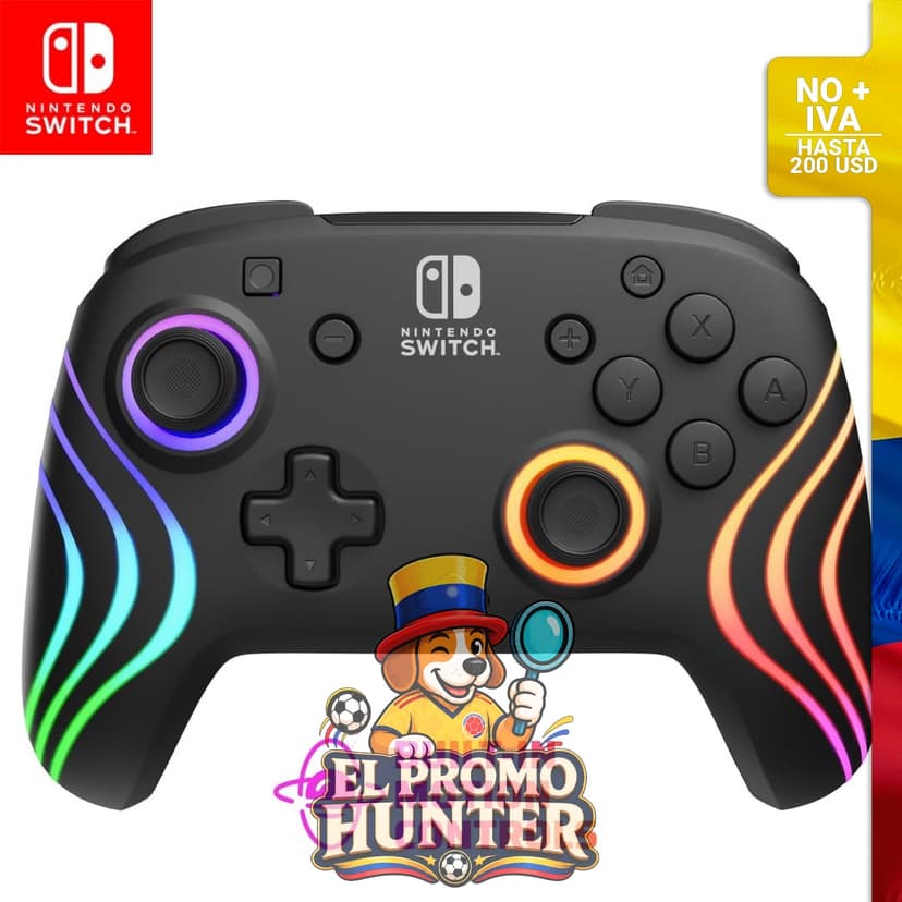 Controlador inalámbrico PDP Gaming Afterglow Wave para Nintendo Switch, compatible con Switch Lite y OLED.
