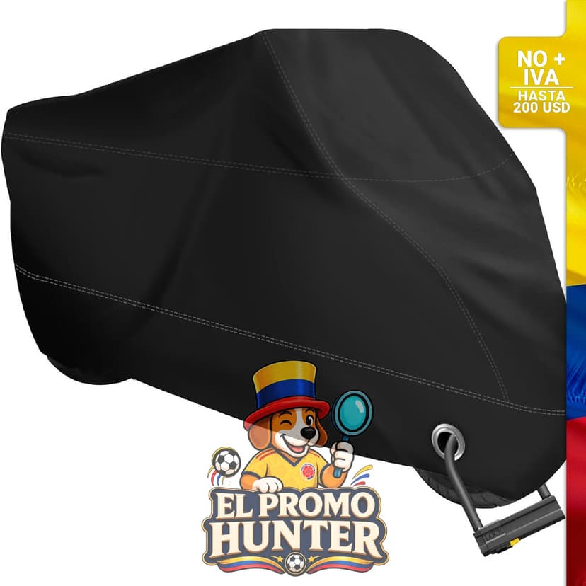 Funda impermeable para motocicleta, adecuada para modelos de hasta 274 cm, fabricada en material resistente.