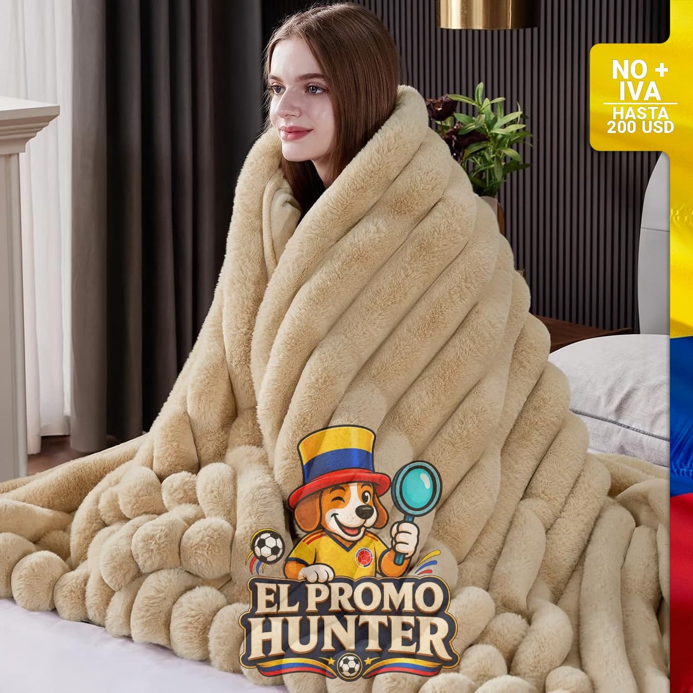 Manta de piel sintética de 1000 GSM, marca HaloRest.