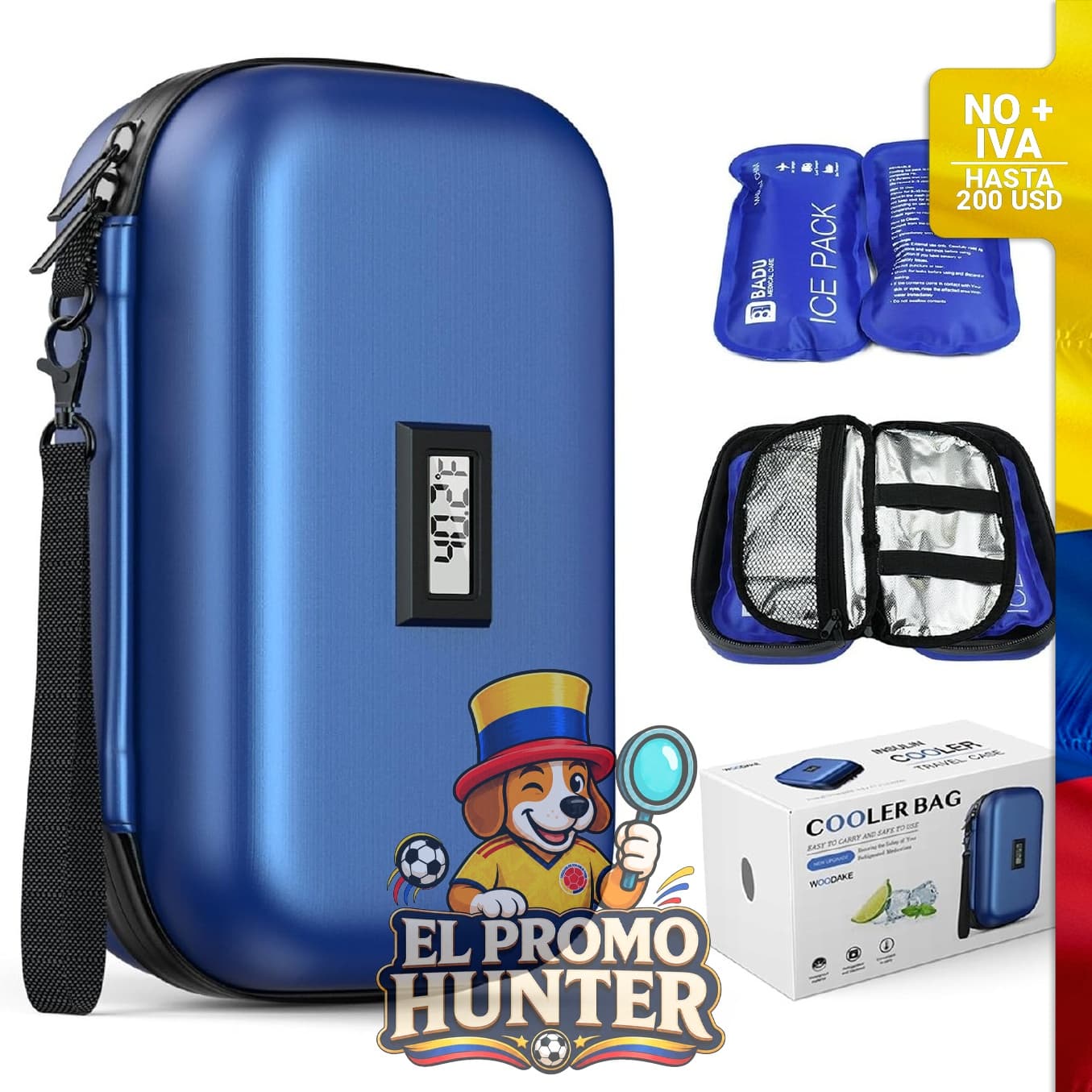 Estuche digital para insulina, compatible con regulaciones TSA.