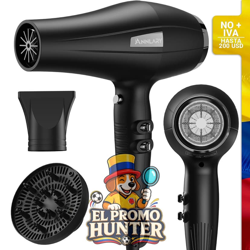 Secador iónico de 1875 W con difusor.