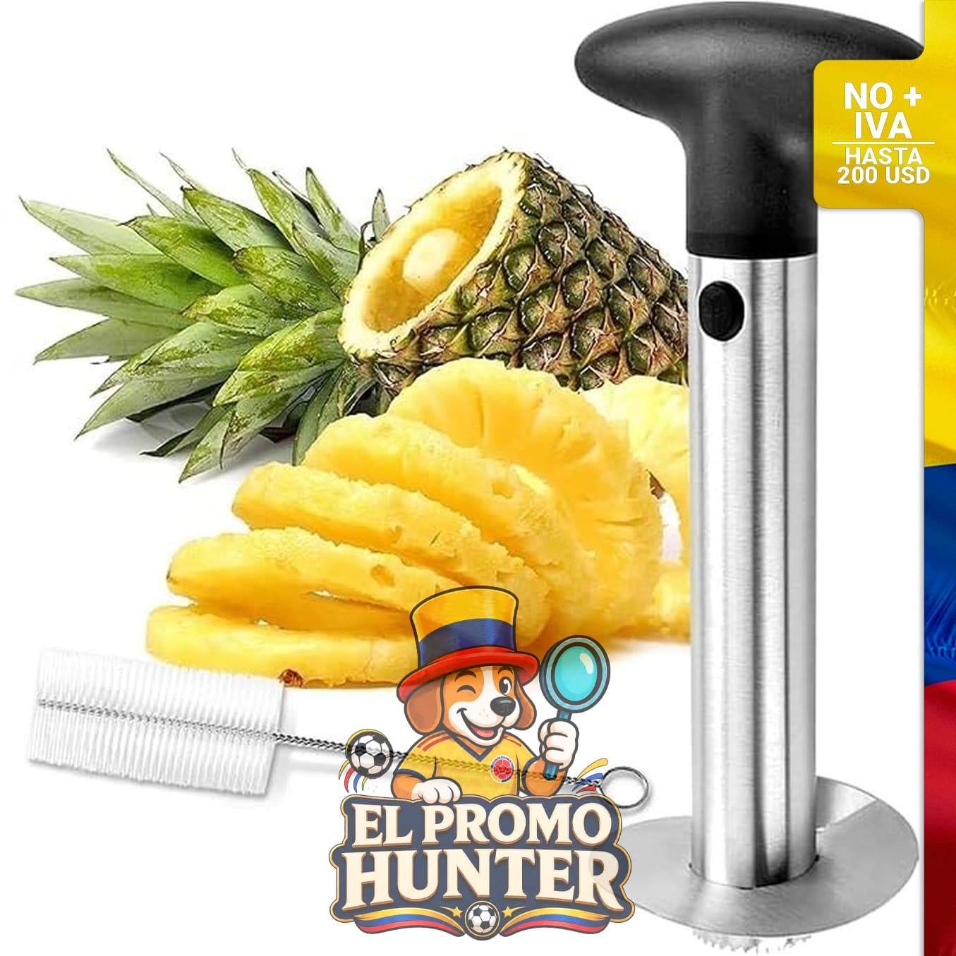 Cortador de piña 3 en 1 de acero inoxidable, marca UMUACCAN.