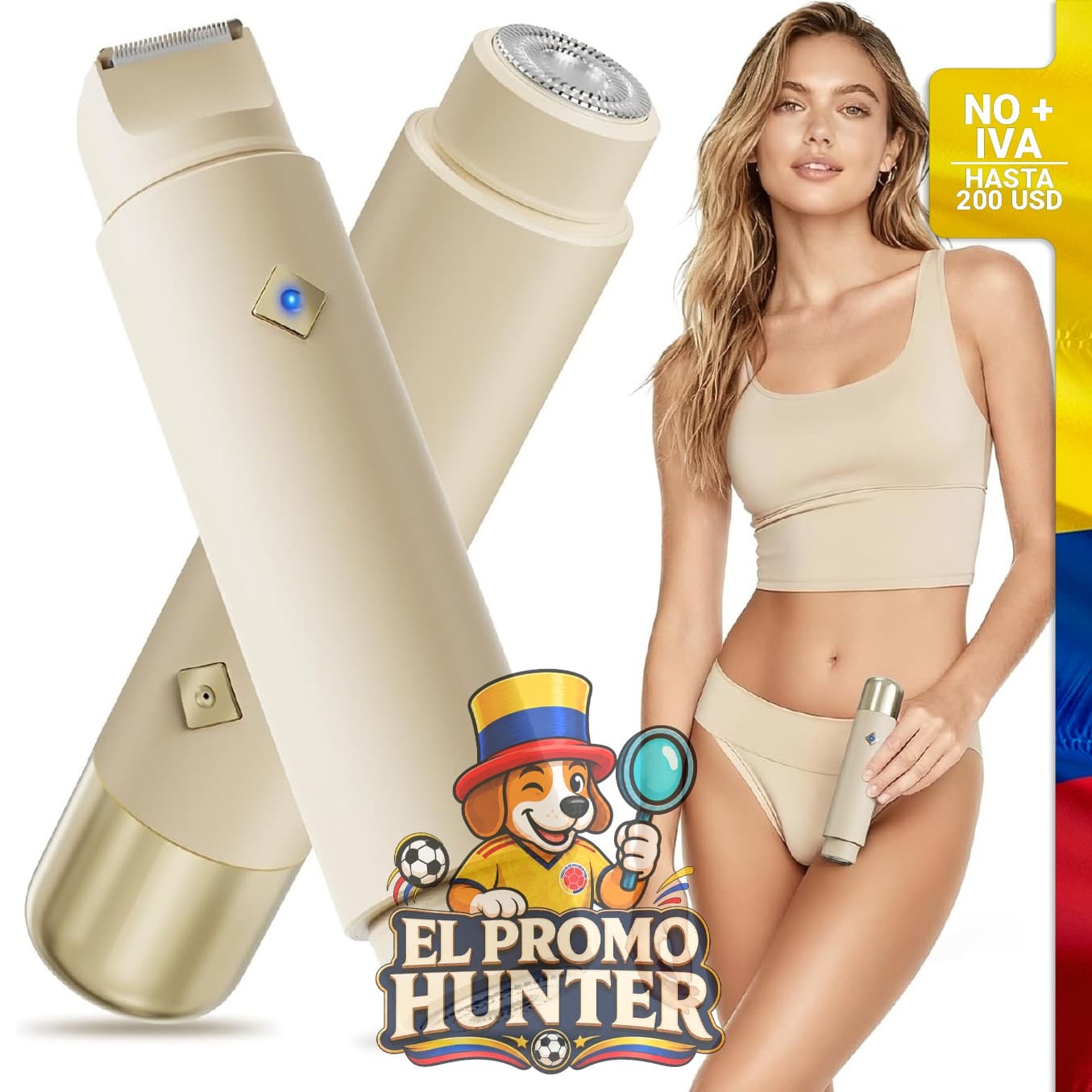 Recortadora Bikini 2 en 1 IPX7, resistente al agua.