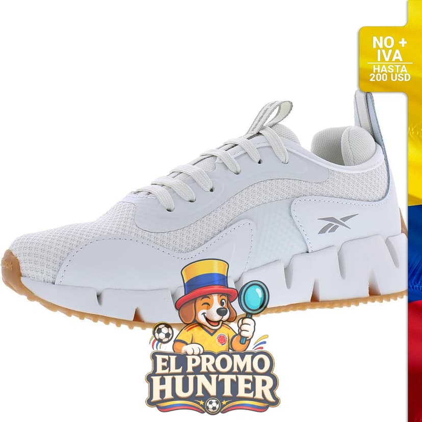 Tenis Reebok Zig Dynamica para mujer, diseño con suela ZigTech para amortiguación y soporte.