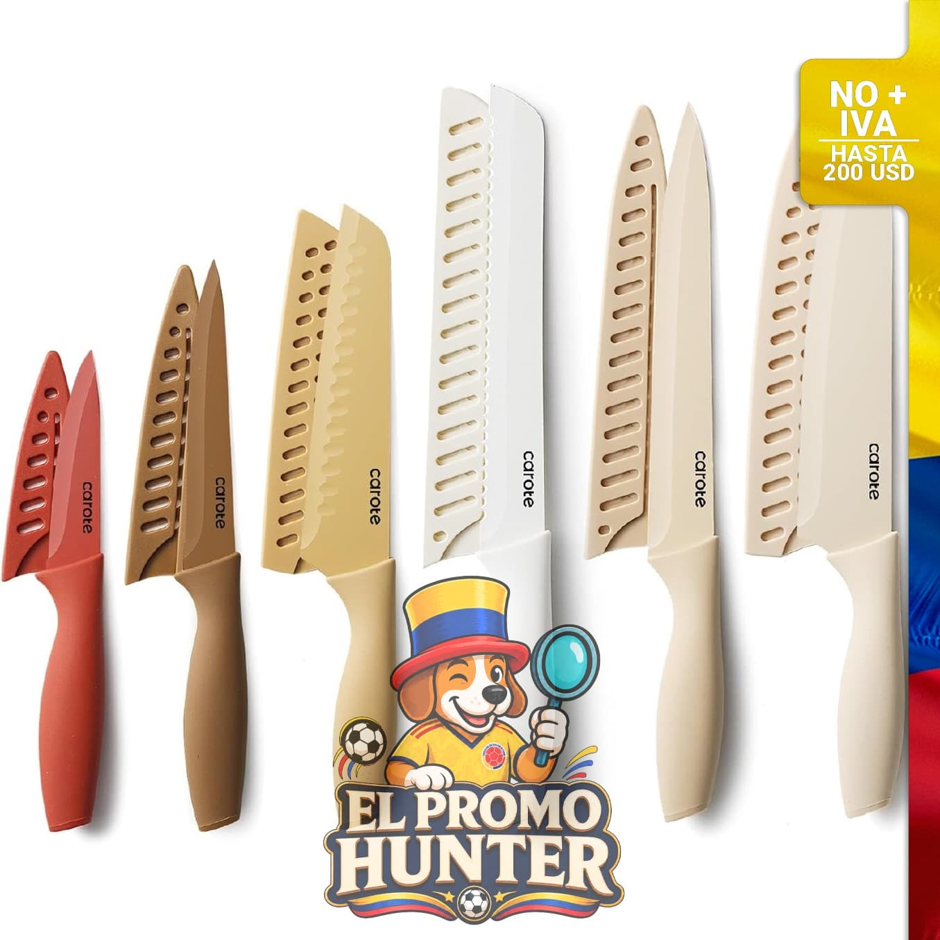 Juego de cuchillos de cocina de 12 piezas.