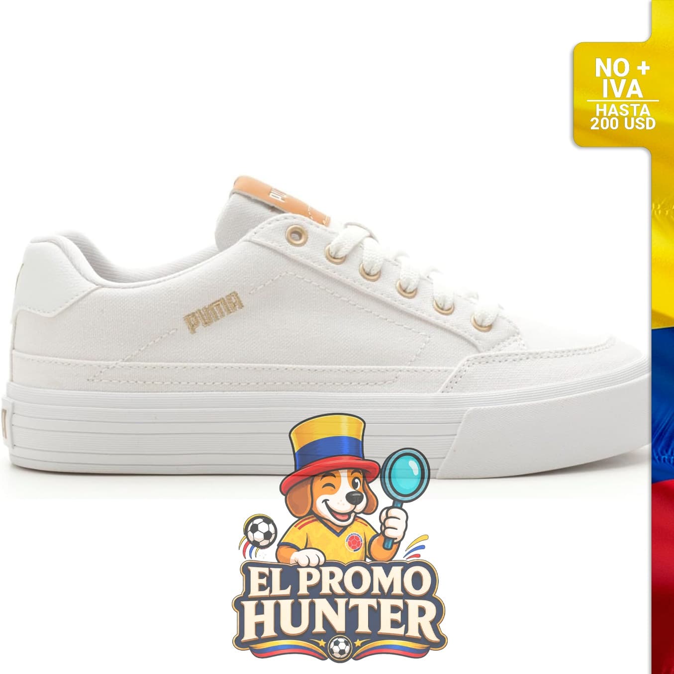 Zapatillas PUMA Court Classic Vulc para mujer, diseño clásico de calzado deportivo.
