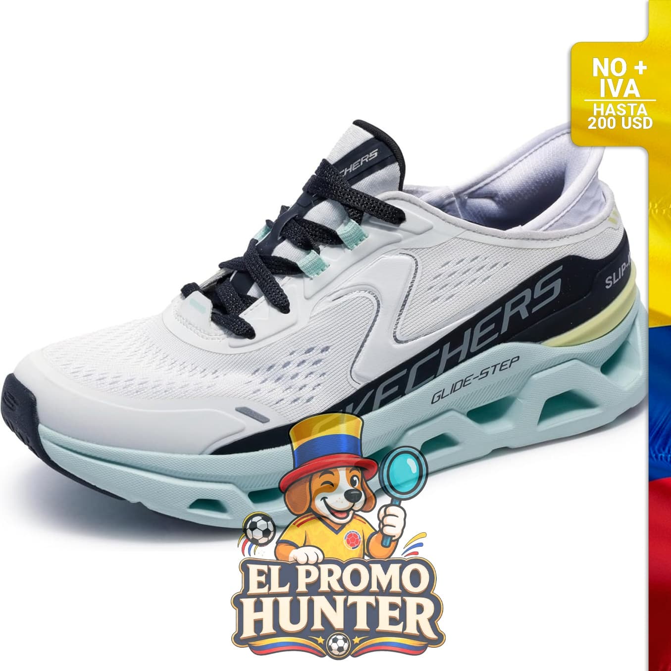 Zapatillas deslizantes para mujer Skechers Glide-Step Altus, con parte superior de malla técnica y suela geométrica.