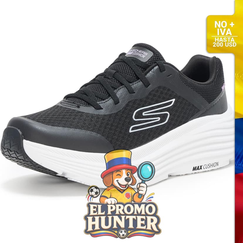 Tenis Skechers Max Cushioning Endeavour Canova para mujer, con plantilla Air-Cooled Goga Mat y parte superior de malla transpirable.