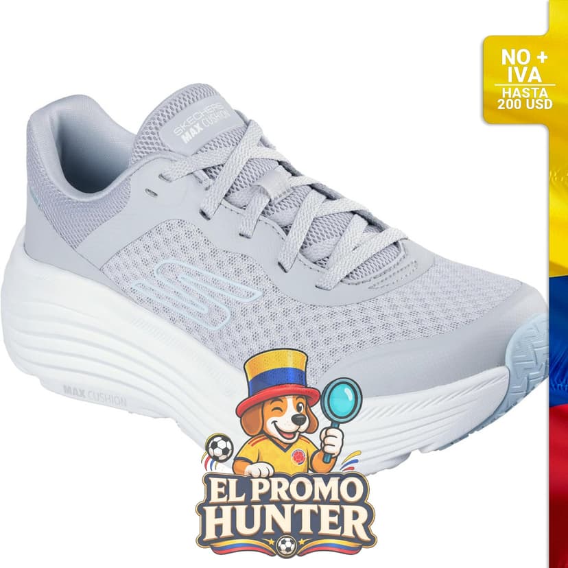 Tenis Skechers Max Cushioning Endeavour Canova para mujer, con plantilla Air-Cooled Goga Mat y parte superior de malla transpirable.