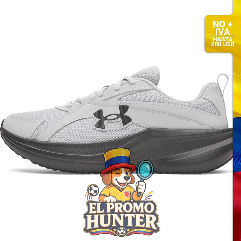 Zapatos para hombre Under Armour Charged Assert 11, con tecnología de amortiguación y parte superior de malla.