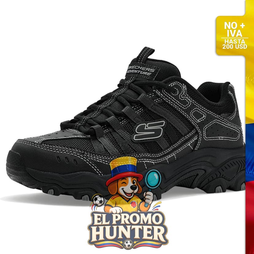 Zapatillas Skechers Hombres Afterburn Legacy, con revestimiento de cuero y espuma viscoelástica.