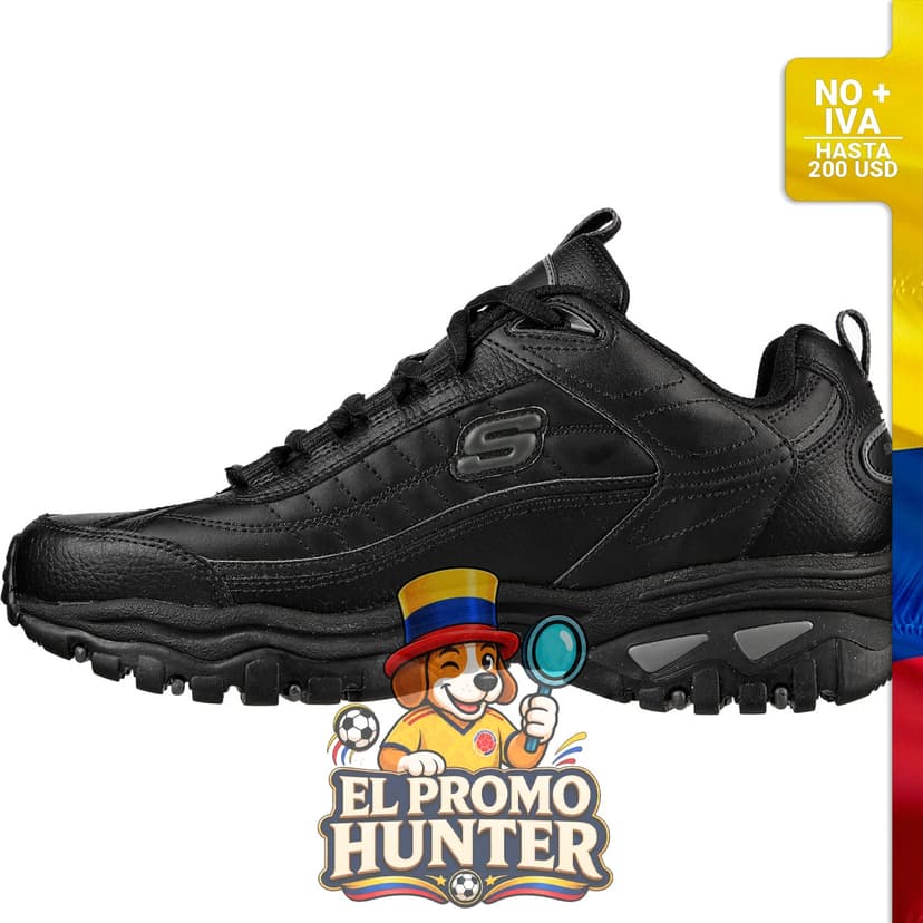 Zapatillas deportivas Skechers Energy Afterburn para hombre, con parte superior de cuero y malla, plantilla acolchada y cordones tradicionales.