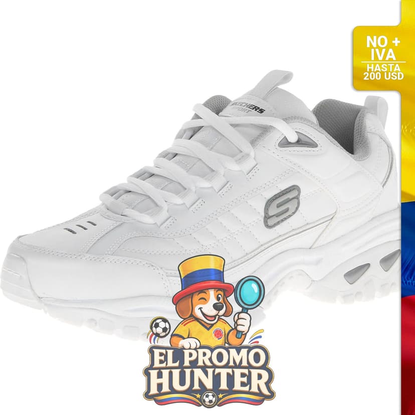 Zapatillas deportivas Skechers Energy Afterburn para hombre, con parte superior de cuero y malla, plantilla acolchada y cordones tradicionales.