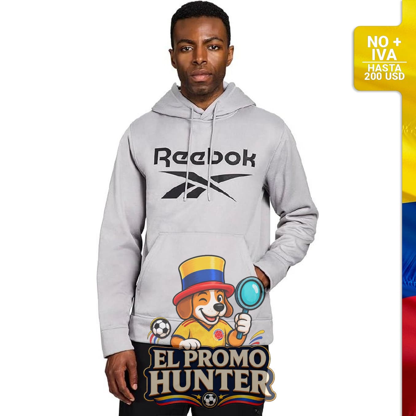 Sudadera de forro polar con capucha Reebok.
