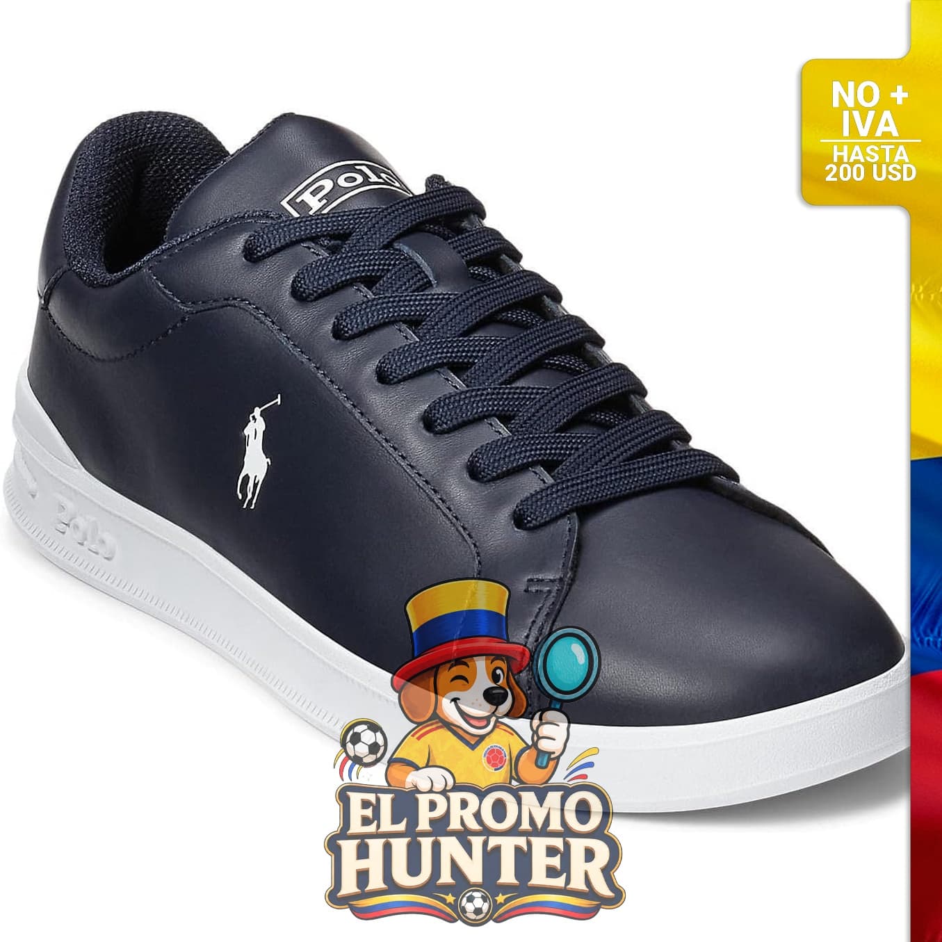 Tenis bajos Court de POLO RALPH LAUREN, talla 10.