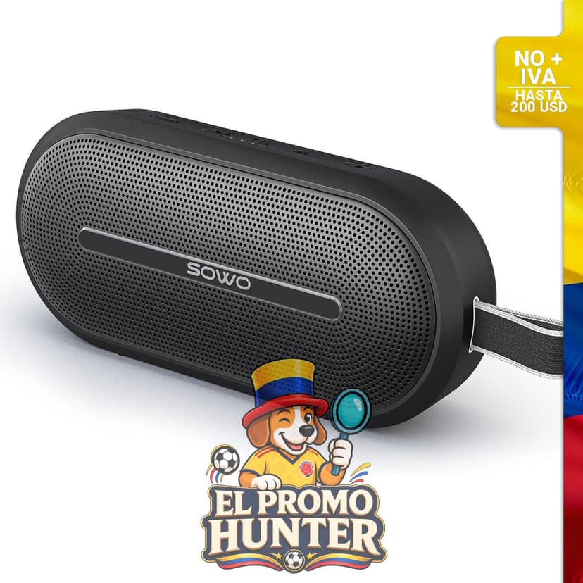Altavoz inalámbrico portátil SOWO con Bluetooth, potencia de 40 W, impermeable IP67 y tiempo de reproducción de 16 horas.