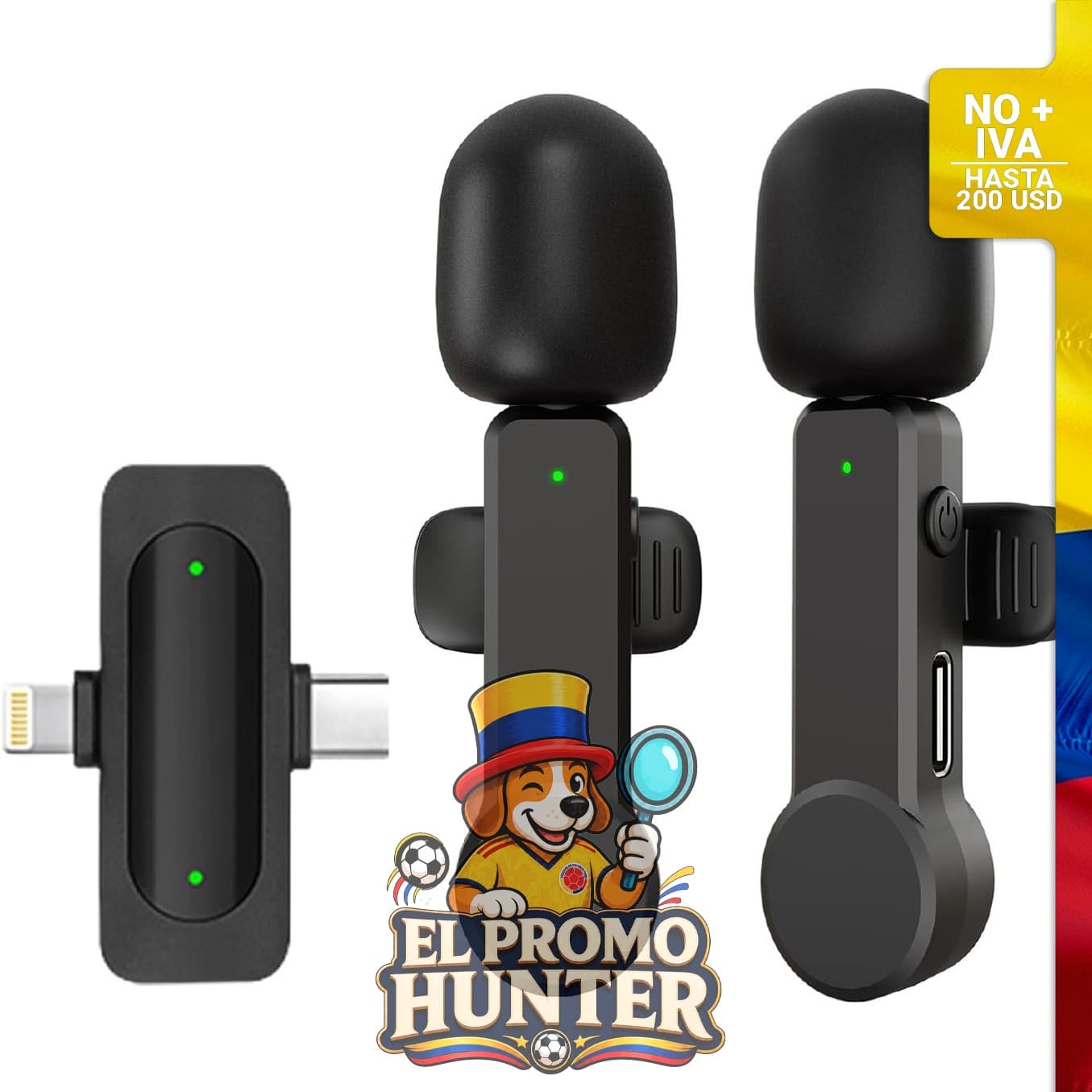 Micrófono Lavalier inalámbrico para iPhone, Android y iPad, con cancelación de ruido y conexión USB C.