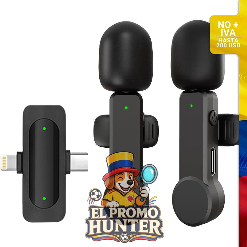 Micrófono Lavalier inalámbrico para iPhone, Android y iPad, con cancelación de ruido y conexión USB C.