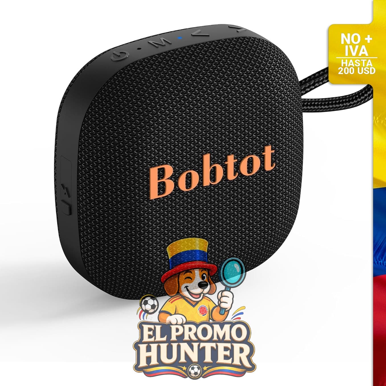 Altavoz portátil Bluetooth Bobtot, impermeable IPX7, con 16 horas de reproducción y micrófono incorporado.