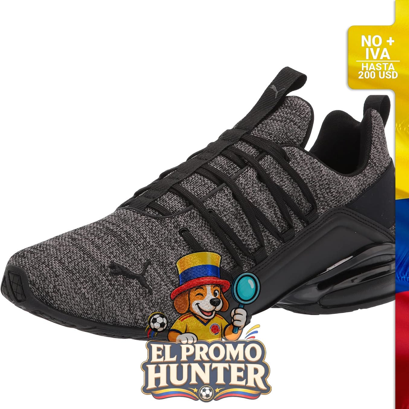 Tenis de correr Puma Axelion Perf para hombre, diseño deportivo y suela de goma.