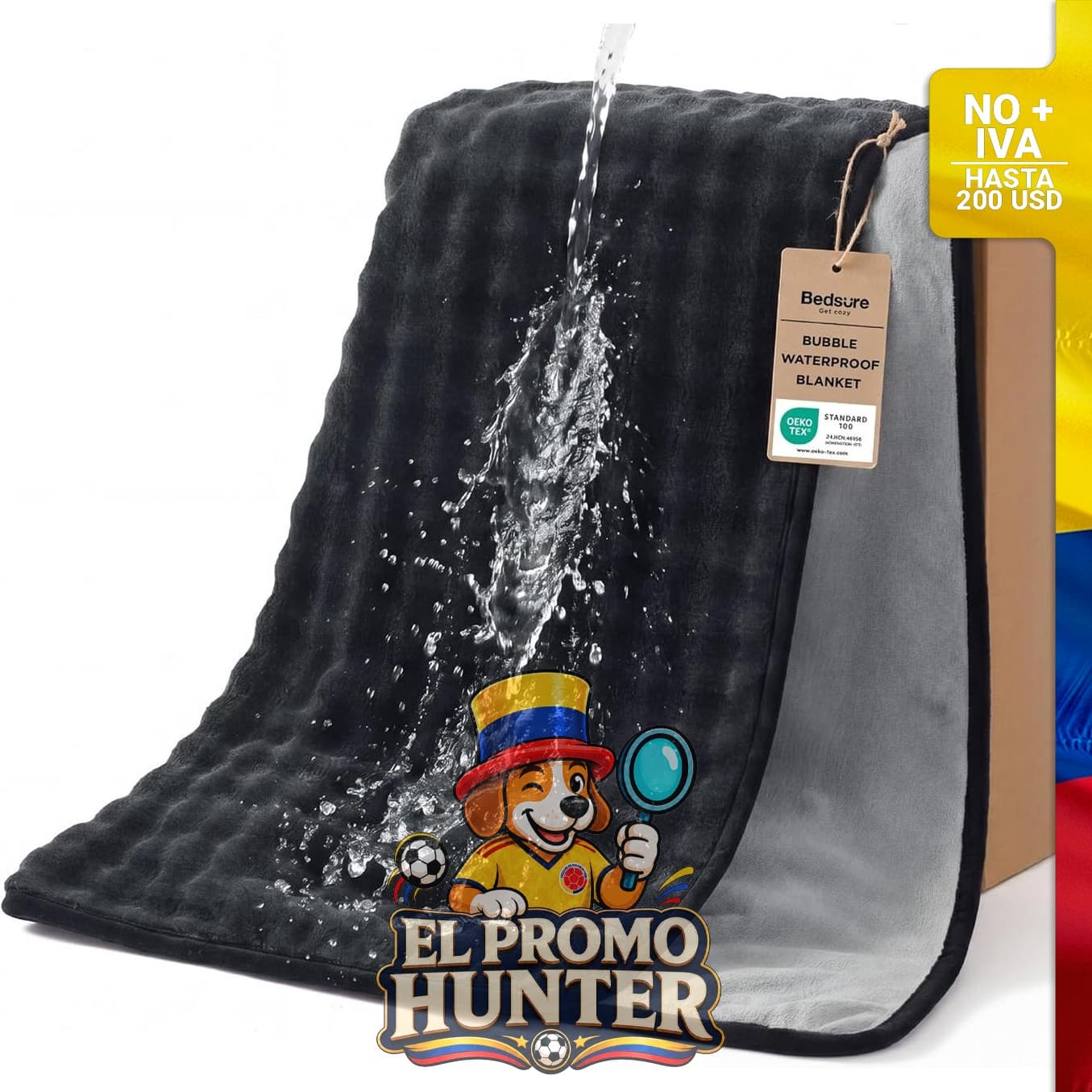 Manta impermeable reversible de vellón suave para perros pequeños, 76.2 x 101.6 cm.