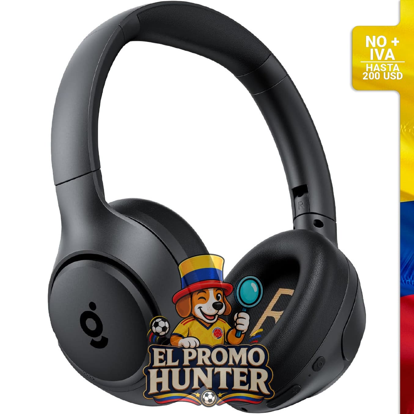 Auriculares Bluetooth 5.4 con cancelación activa de ruido, duración de batería de 60 horas.