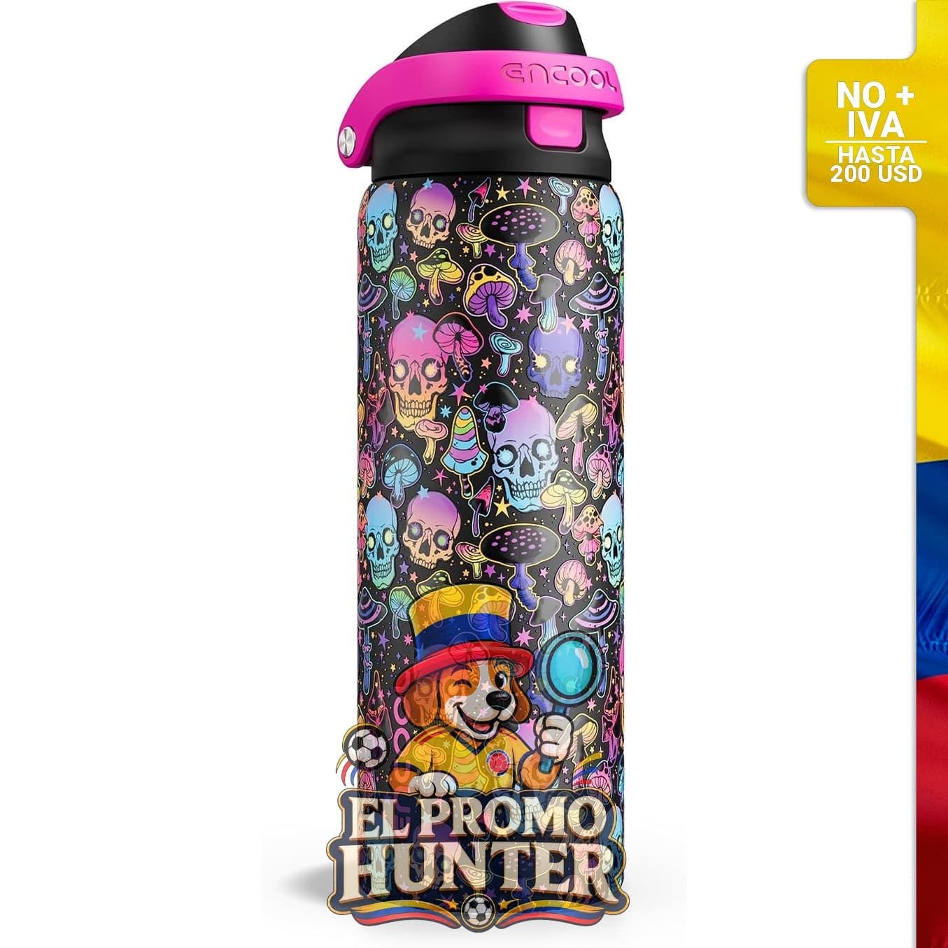 Botella térmica ENCOOL SwiftSip de 946 ml, fabricada en acero inoxidable, mantiene la temperatura de líquidos.
