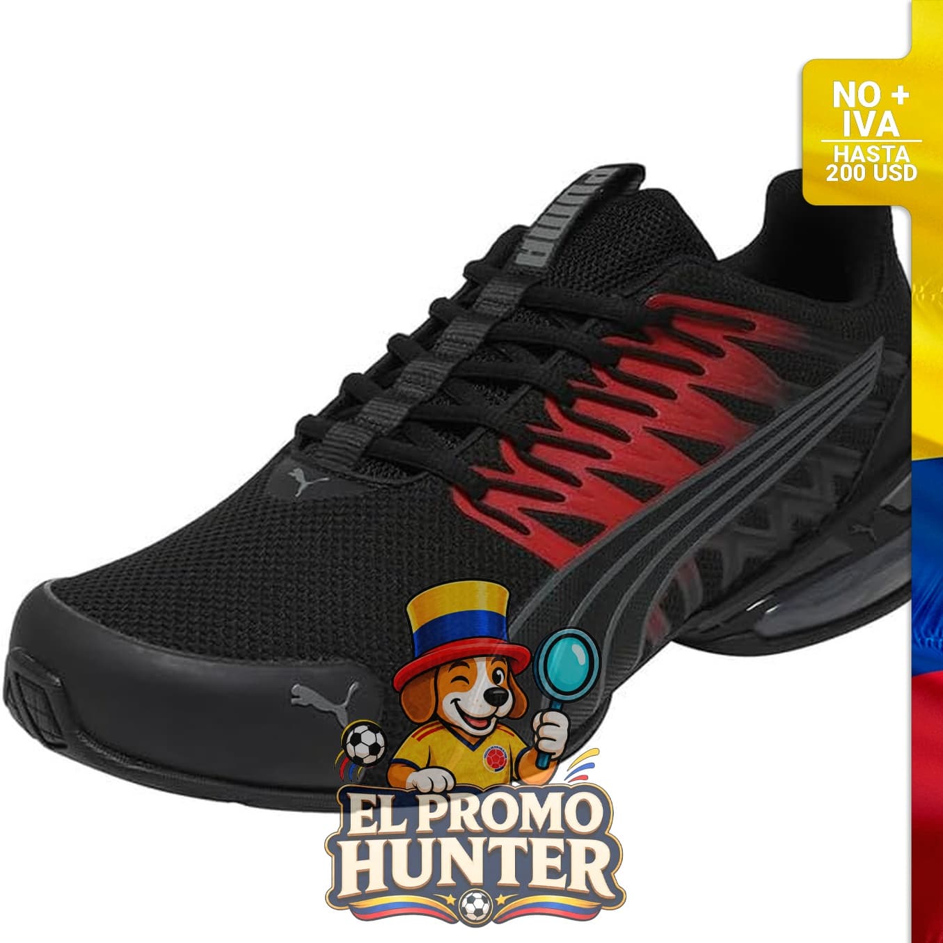 Tenis PUMA Voltaic Evo, diseño deportivo con suela de goma y parte superior de malla.