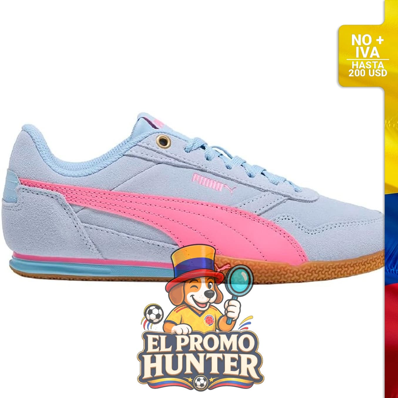 Tenis Puma Bella Donna, diseño deportivo con parte superior de textil y suela de goma.