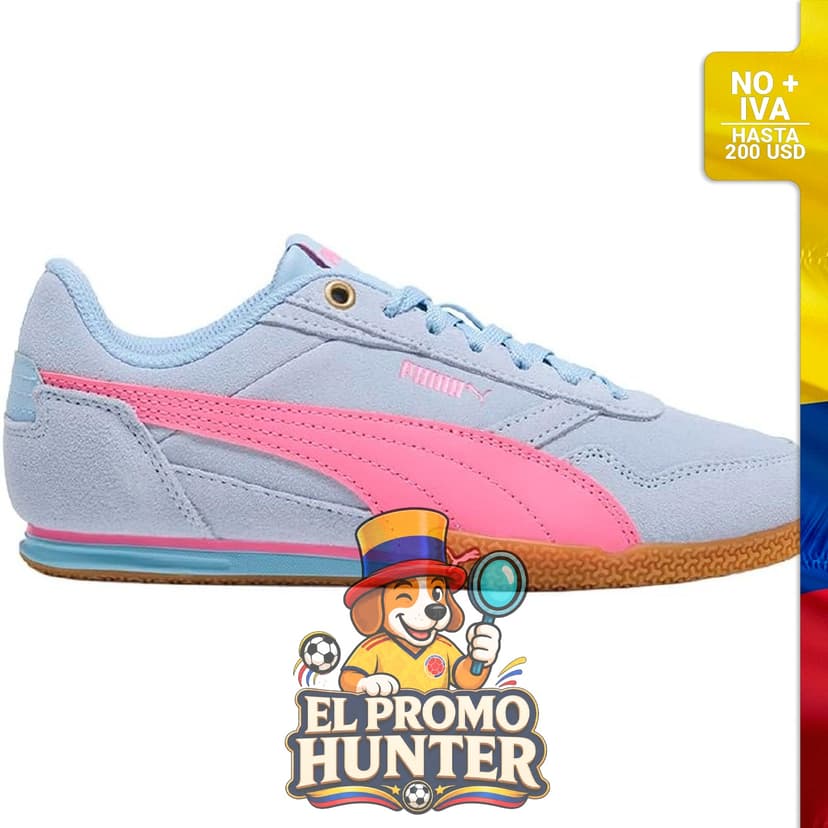 Tenis Puma Bella Donna, diseño deportivo con parte superior de textil y suela de goma.