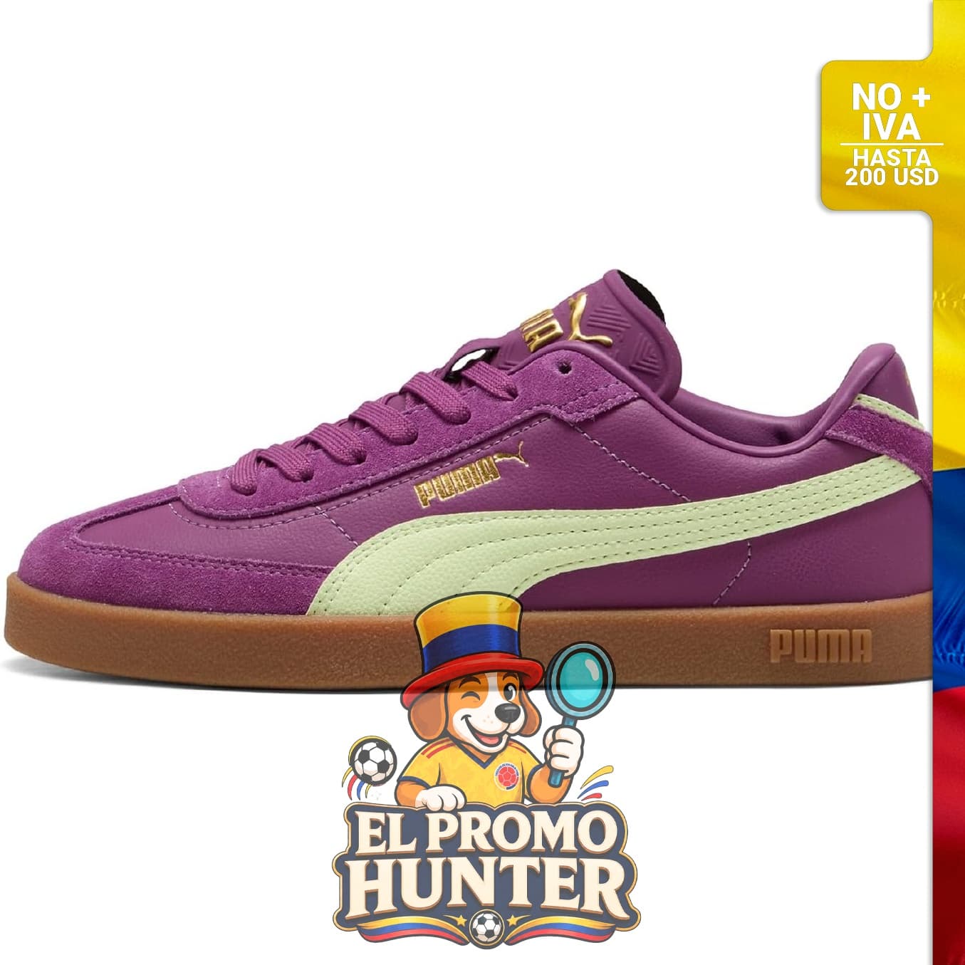 Tenis Puma Club II Era, diseño clásico con parte superior de cuero sintético.
