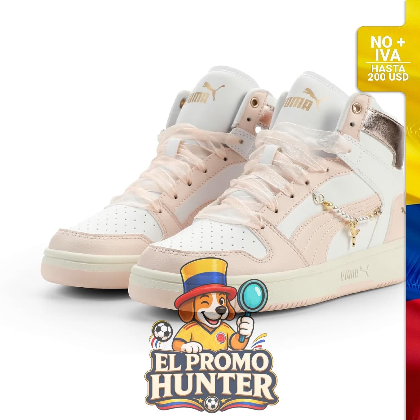 Tenis Puma Rebound Layup Luster Mid, diseño medio, material sintético.