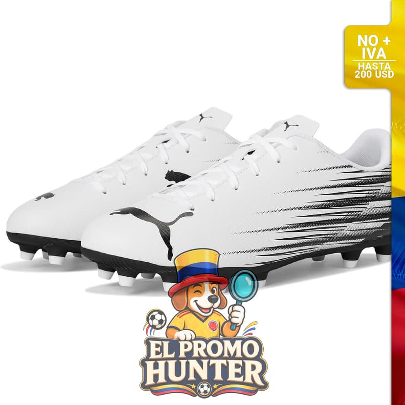 Guayos Puma Attacanto Firm para hombre, diseñados para fútbol en césped firme.